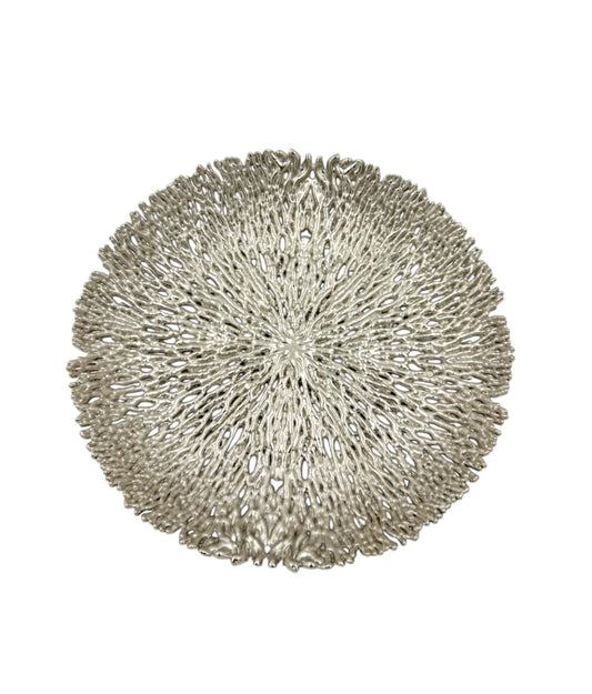 Coral Inspired Tray - Decorative Metal Tray | Centrepiece | Home Accent | Gold, Silver, or Antique Finish-1